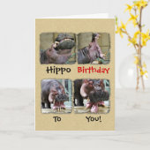 Hippo Birthday To You Greeting Card カード (黄色い花)