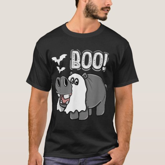 Hippo Boo Halloween Costume Men Women Kids Tシャツ (正面)