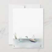 Hippo Boy Baby Shower Thank You ノートカード (裏面)