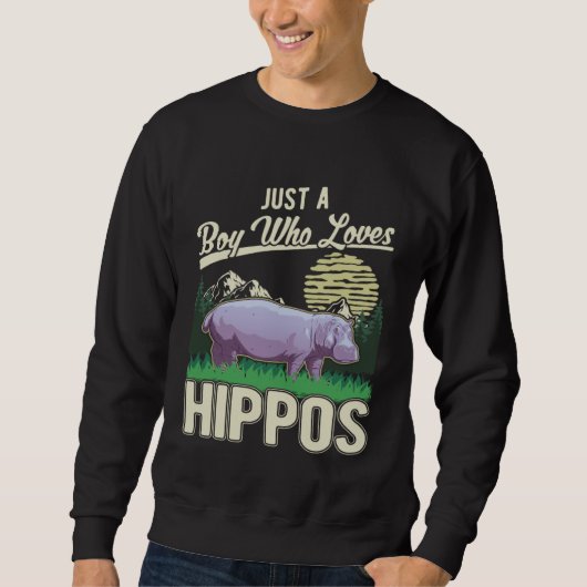 Hippo Boy Hippopotamus Hippo 1 スウェットシャツ (正面)