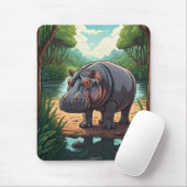 Hippo by the Riverside マウスパッド (マウス)