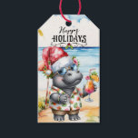 Hippo Christmasをテーマにした動物愛好家 ギフトタグ<br><div class="desc">Hippo Christmasテーマ動物愛好家ギフトラベル</div>