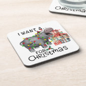 Hippo Christmasをテーマにした動物愛好家 コースター (左側)