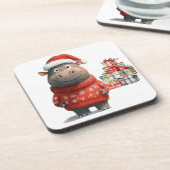 Hippo Christmasをテーマにした動物愛好家 コースター (左側)