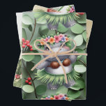 Hippo Christmasをテーマにした動物愛好家 ラッピングペーパーシート<br><div class="desc">紙シートを包む動物愛好家のためのHippo Christmasテーマ</div>