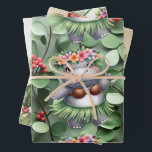 Hippo Christmasをテーマにした動物愛好家 ラッピングペーパーシート<br><div class="desc">紙シートを包む動物愛好家のためのHippo Christmasテーマ</div>