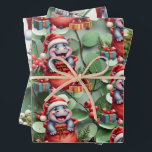 Hippo Christmasをテーマにした動物愛好家 ラッピングペーパーシート<br><div class="desc">紙シートを包む動物愛好家のためのHippo Christmasテーマ</div>