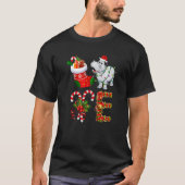 Hippo Christmas Lights Led  Santa Hat Christmas Tシャツ (正面)
