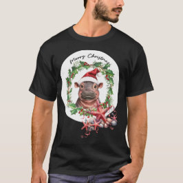 Hippo Christmas Themed for Animal Lovers Tシャツ