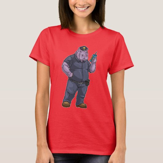 Hippo Cop Microphone Police Tシャツ (正面)