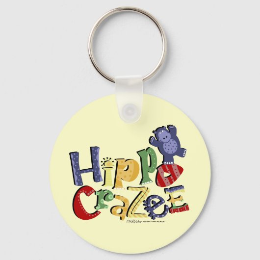 Hippo Crazee （明るい色） キーホルダー (正面)