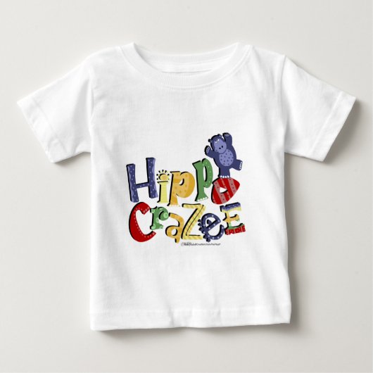 Hippo Crazee (明るい色) ベビーTシャツ (正面)