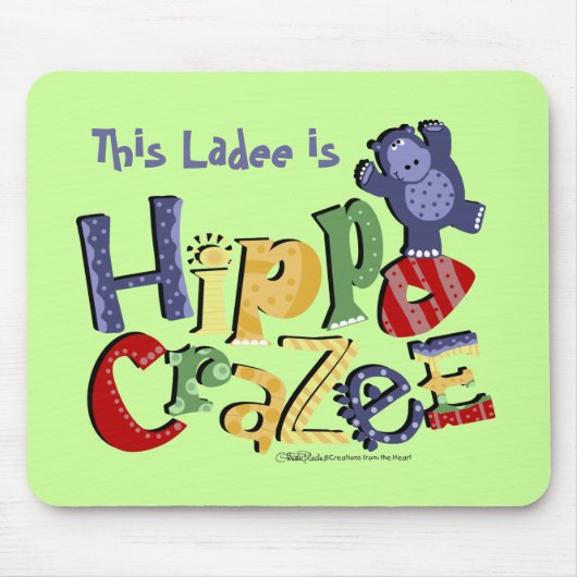 Hippo Crazee （明るい色） マウスパッド (正面)