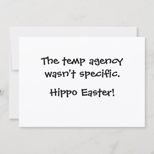 Hippo Easter シーズンカード (裏面)