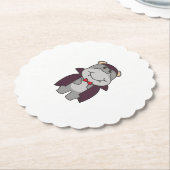 Hippo Halloween Cute Devil Vampire Costume ペーパーコースター (アングル)