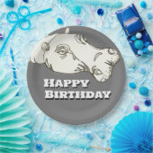 Hippo head  Birthday ペーパープレート (パーティー)