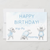 Hippo Hooray Somersault Birthday カード (正面)