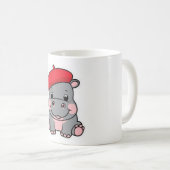 Hippo in a Beret – かわいいアーティストフランスのHippo コーヒーマグカップ (正面右)