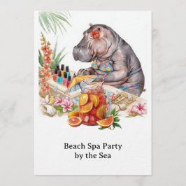  Hippo in Bikini Manicure Coastal Beauty beach spa 招待状