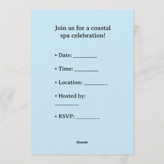  Hippo in Bikini Manicure Coastal Beauty beach spa 招待状 (裏面)