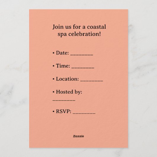  Hippo in Bikini Manicure Coastal Beauty beach spa 招待状 (裏面)