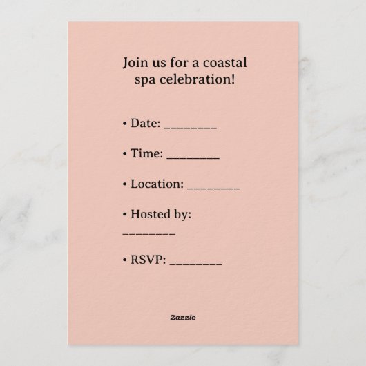  Hippo in Bikini Manicure Coastal Beauty beach spa 招待状 (裏面)