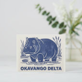 Hippo in Okavango Delta Botswana ポストカード (スタンド正面)