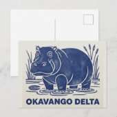 Hippo in Okavango Delta Botswana ポストカード (正面/裏面)