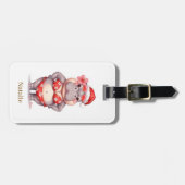 Hippo in red bikini for Christmas ラゲッジタグ (正面横)