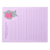 Hippo Kid Cute Valentine's Day文房具メモ帳 ノートパッド (正面)