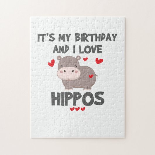 Hippo Lover It's My Hippo and I Love Hippos ジグソーパズル (縦)
