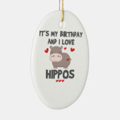 Hippo Lover It's My Hippo and I Love Hippos セラミックオーナメント (右)