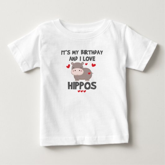 Hippo Lover It's My Hippo and I Love Hippos ベビーTシャツ (正面)