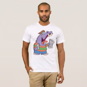 Hippo Newspaper Boy Mens T-Shirt Tシャツ (正面フル)