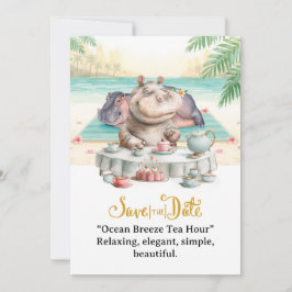  Hippo Ocean Breeze Tea Hour Invitation  招待状