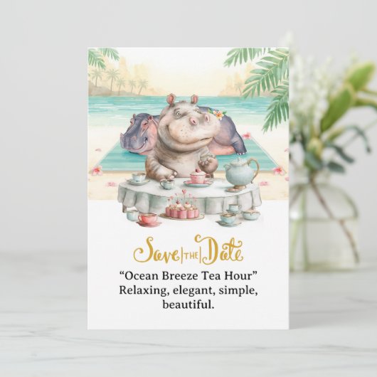 Hippo Ocean Breeze Tea Hour Invitation 招待状 (スタンド正面)
