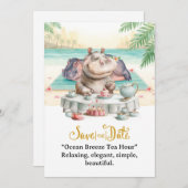  Hippo Ocean Breeze Tea Hour Invitation  招待状 (正面/裏面)