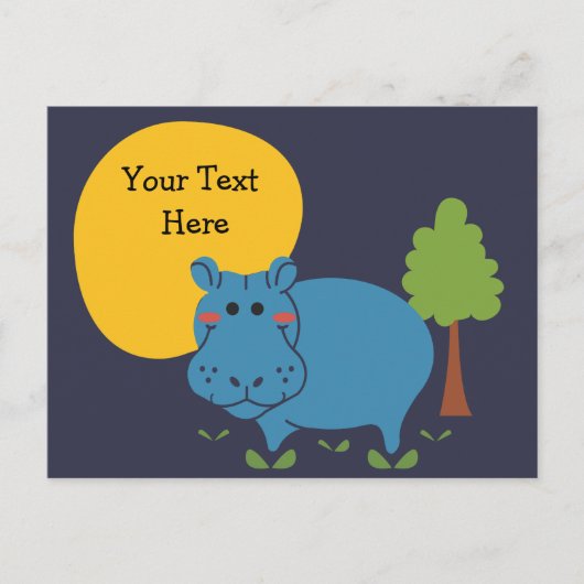 Hippo Personalize with文字 ポストカード (正面)