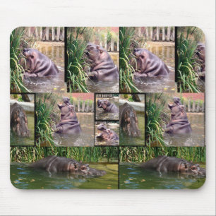 Hippo Photo Collageマウスパッド マウスパッド