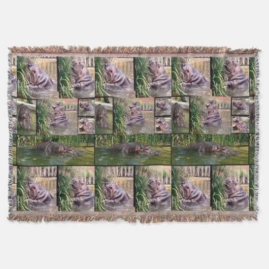 Hippo Photo Collage スローブランケット (正面)