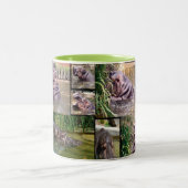 Hippo Photo Collage ツートーンマグカップ (中央)