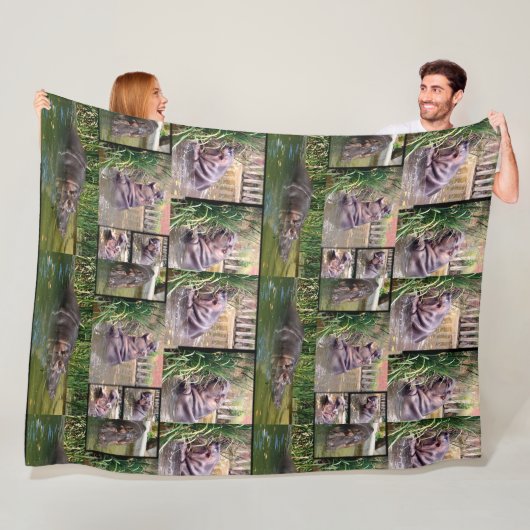 Hippo Photo Collage フリースブランケット (インサイチュ)