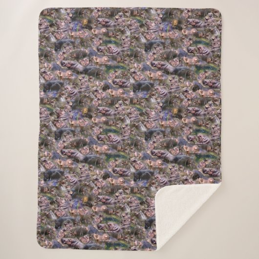Hippo Photo Collarge シェルパブランケット (正面)