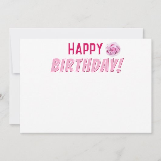 Hippo Pink Floral Girl Birthday カード (裏面)