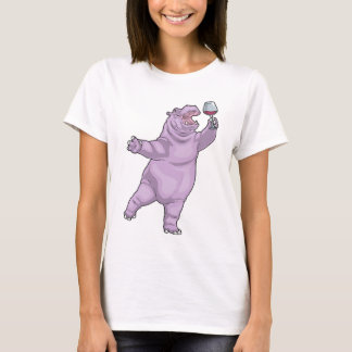 Hippo Red wine Tシャツ
