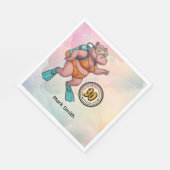 Hippo scuba diver 30th Birthday  スタンダードランチョンナプキン (角)