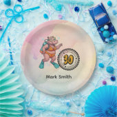 Hippo scuba diver 30th Birthday  ペーパープレート (パーティー)