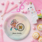 Hippo scuba diver 30th Birthday  ペーパープレート (パーティー)