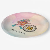 Hippo scuba diver 30th Birthday  ペーパープレート (アングル)