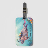 Hippo Scuba diver underwater ラゲッジタグ (正面縦)